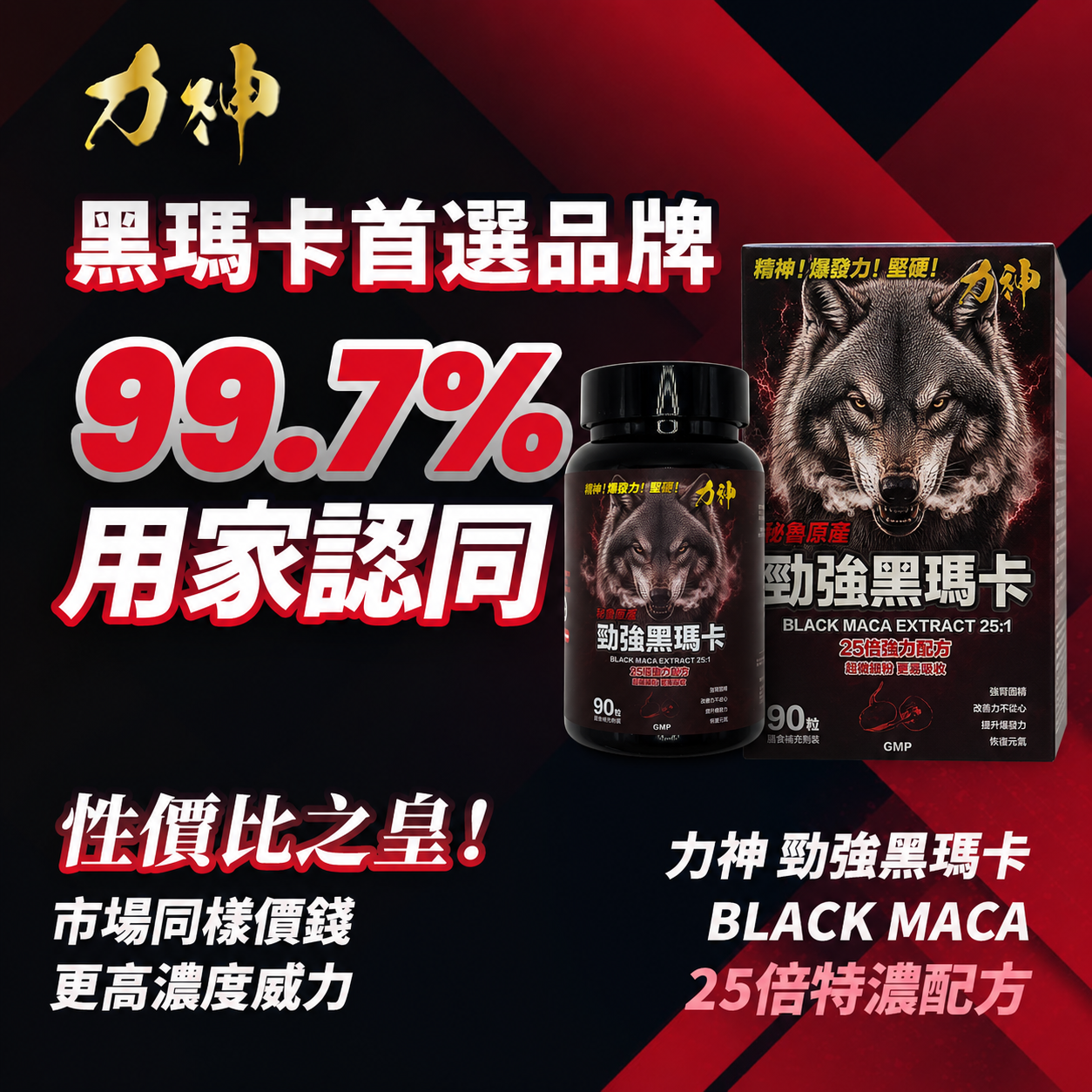 力神 勁強秘魯黑瑪卡（濃縮 25:1配方）-川御 TY Science