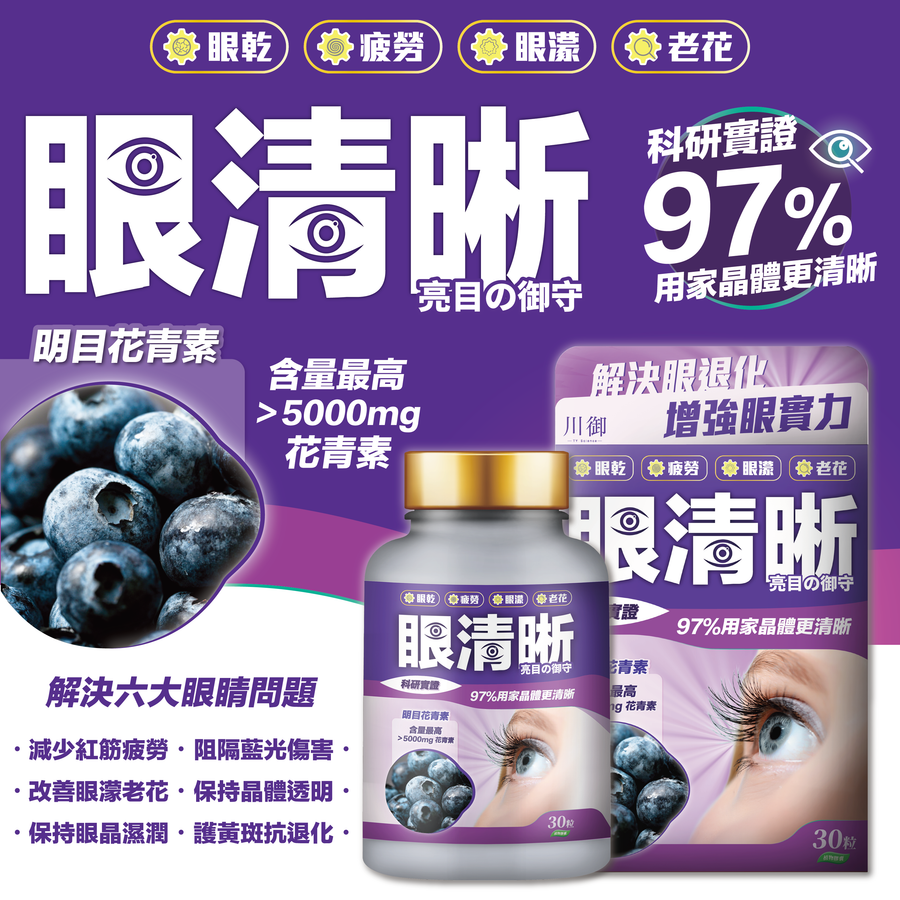 川御 眼清晰 試用裝(6粒)-川御 TY Science