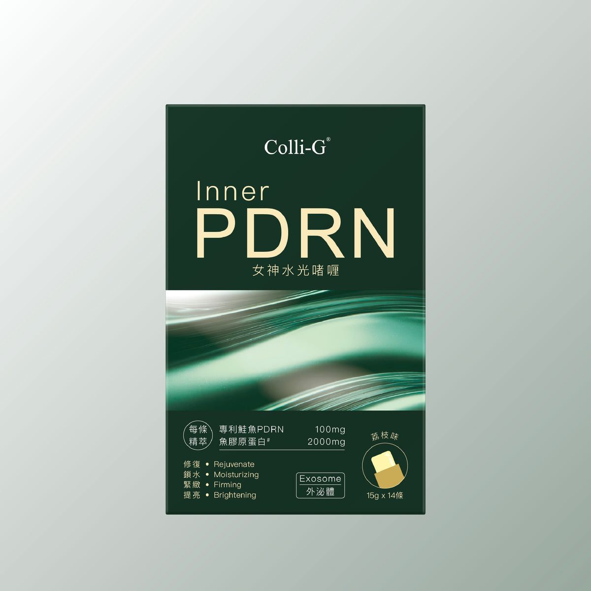 Colli-G Inner PDRN 女神水光啫喱（含外泌體）單盒包裝，15 g × 14 條／盒